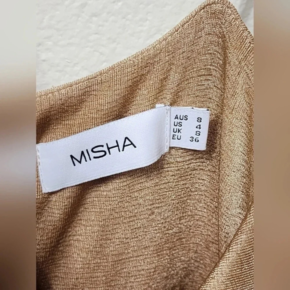 MISHA Moyra Jumpsuit in Khaki Size 4 Party Elegant Wedding Holiday - Picture 9 of 10